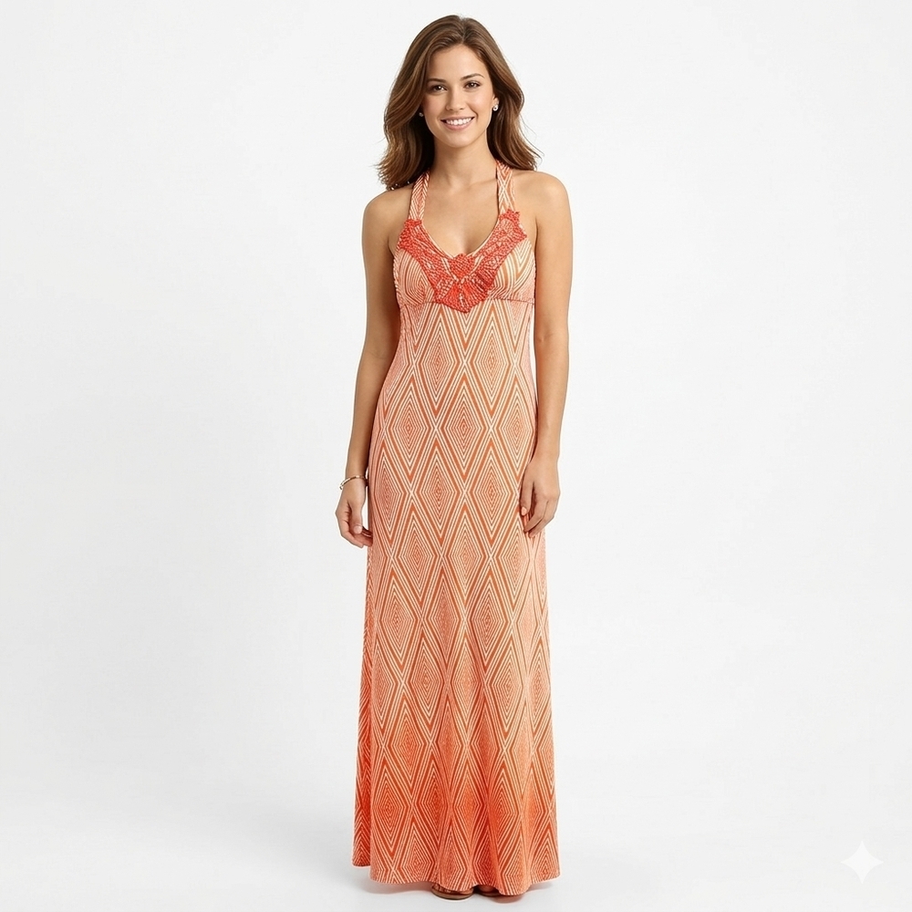Fun Orange Boho Maxi